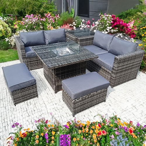 Rattan fire pit table wicker - rattan,