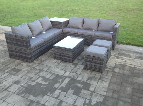 Seater grey rattan sofa - seater,