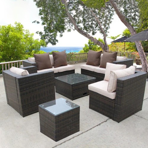 Brown rattan garden wicker - rattan,