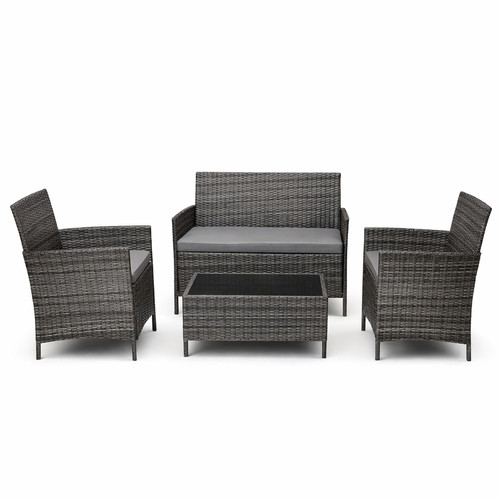 Grey rattan garden furniture - garden,